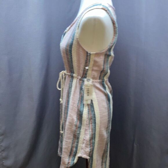 NWT ONeill Striped Button down mini dress Serape Sz S Pink/BLue - Picture 7 of 14